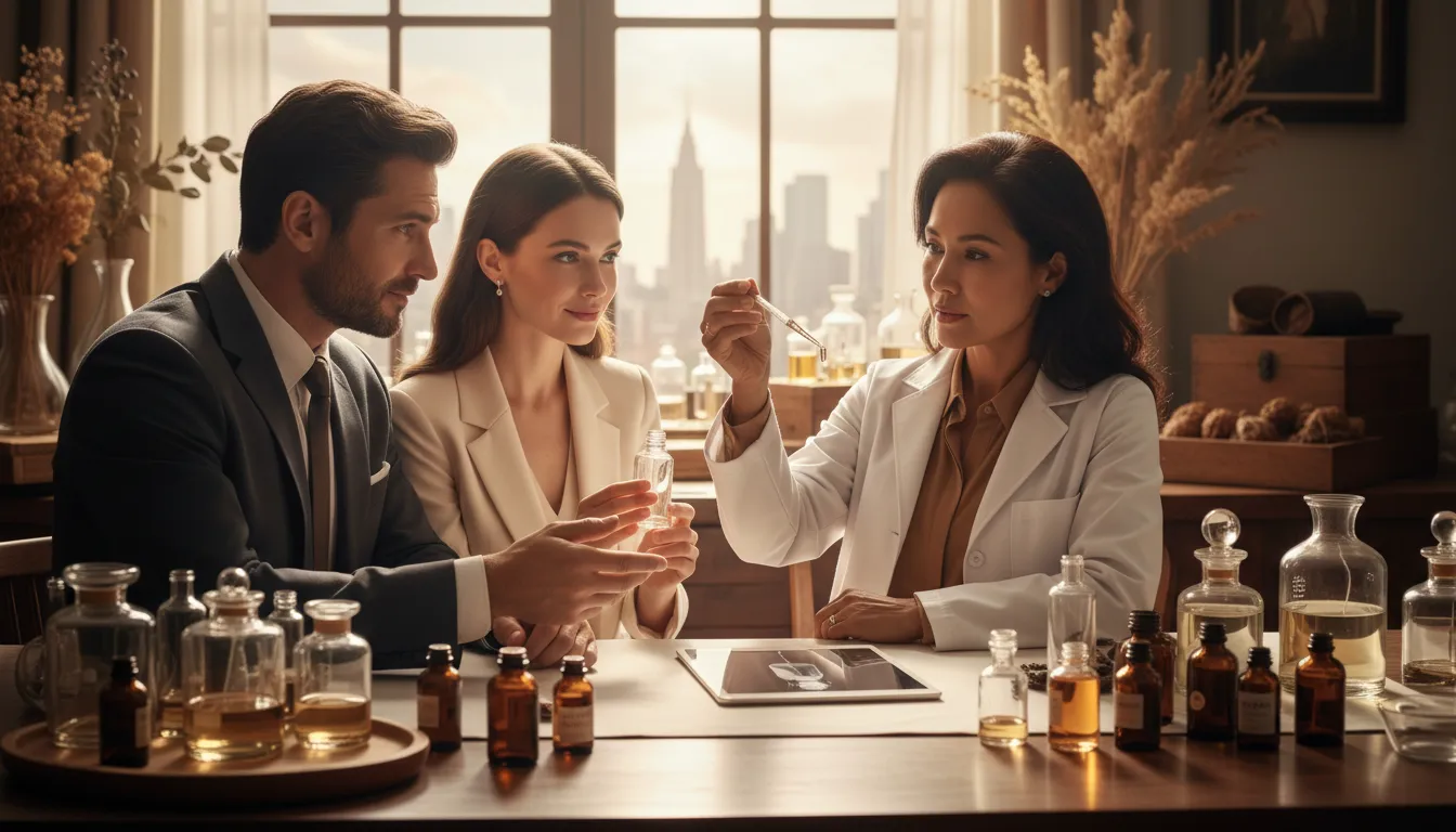 Иллюстрация nez: An expert who creates new perfumes.