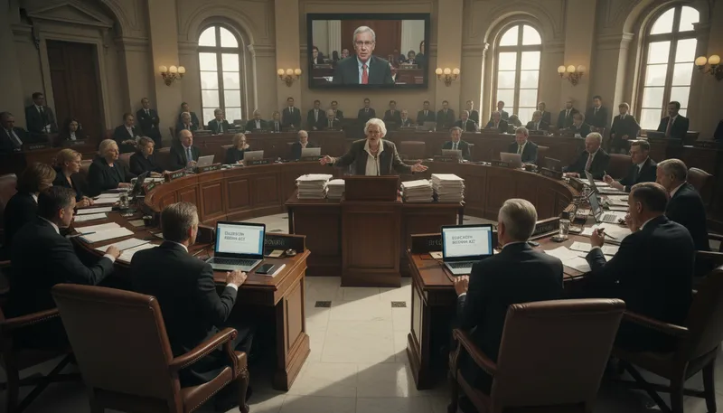 Illustration of senate: a group making laws in government