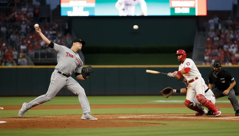 Illustration of fastball: a quick pitch in baseball
