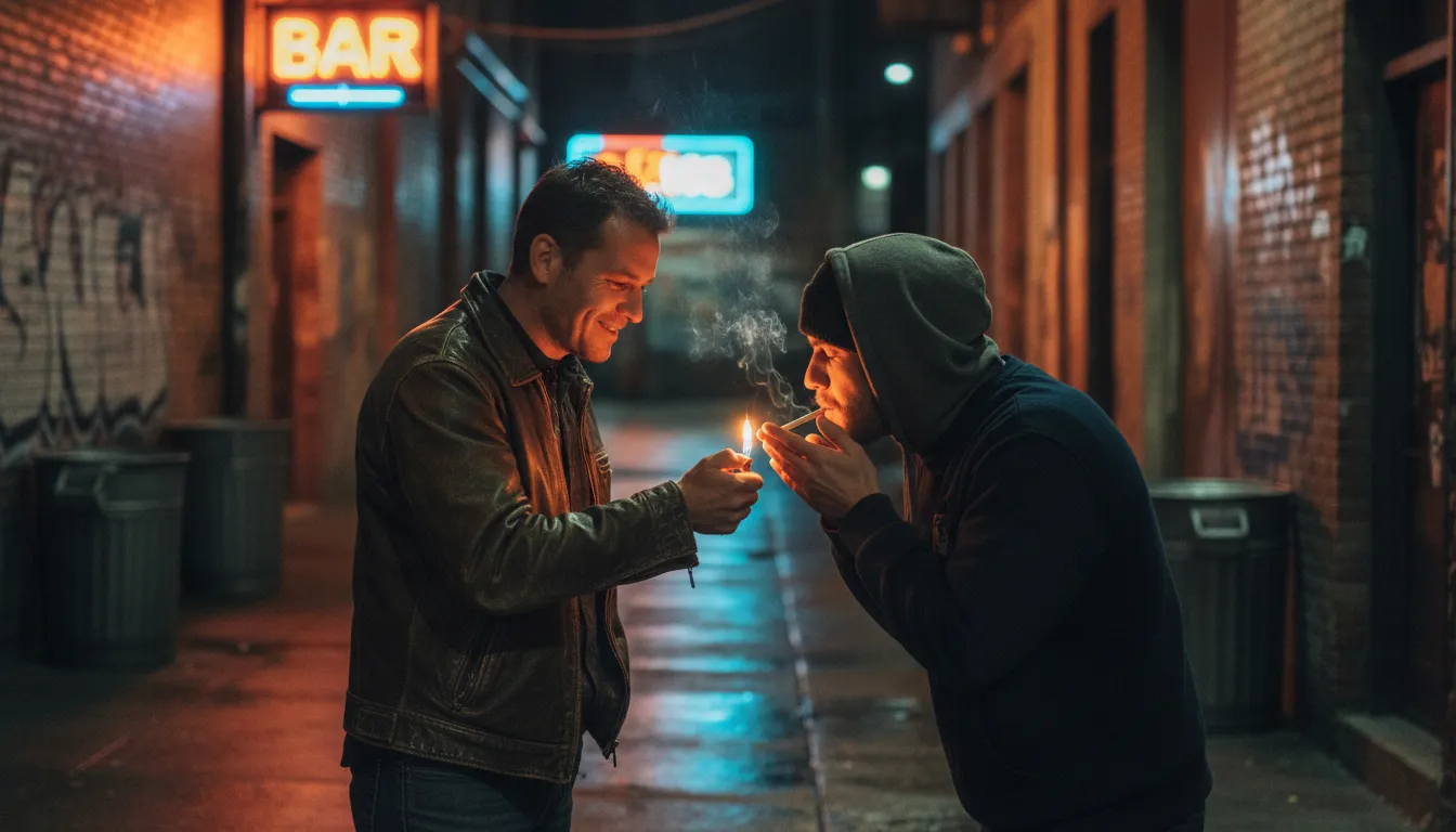 give a light 的插图：to provide a flame for a cigarette.