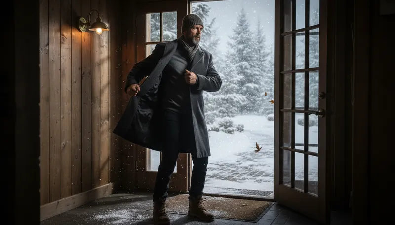 Illustration of coat: a garment worn for warmth or style