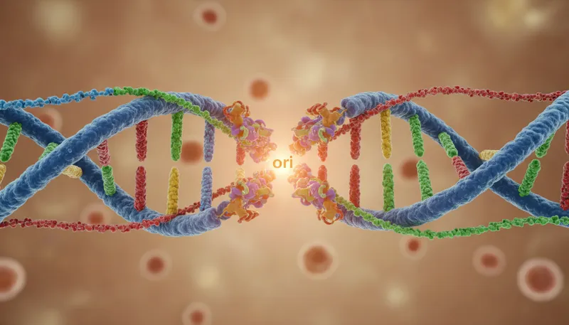 Illustration of ori: origin of replication in DNA
