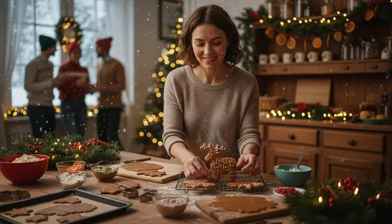 Illustration of gingerbread: A sweet, spiced cake or cookie.