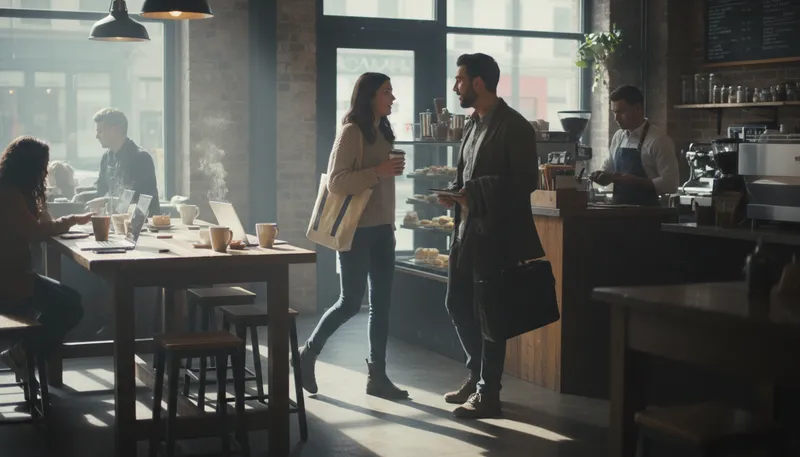 Illustration of cross paths: Meet someone unexpectedly.