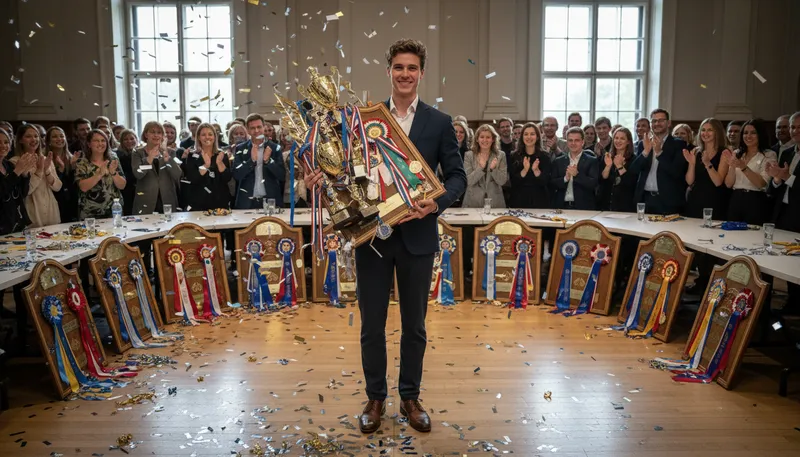 Illustration of sweep the board: to win everything or achieve total success
