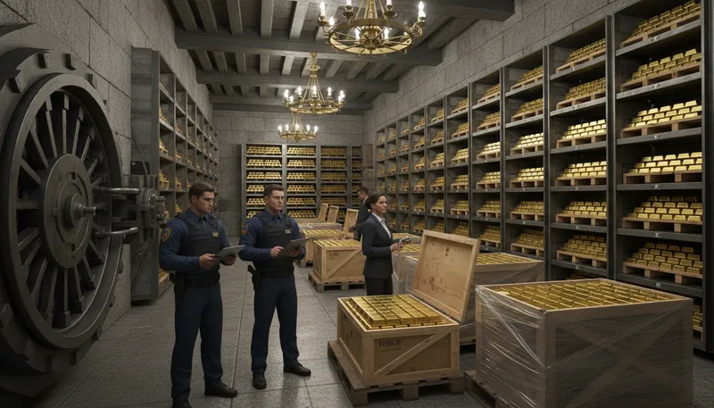 Illustration of treasury: place where money is kept and managed