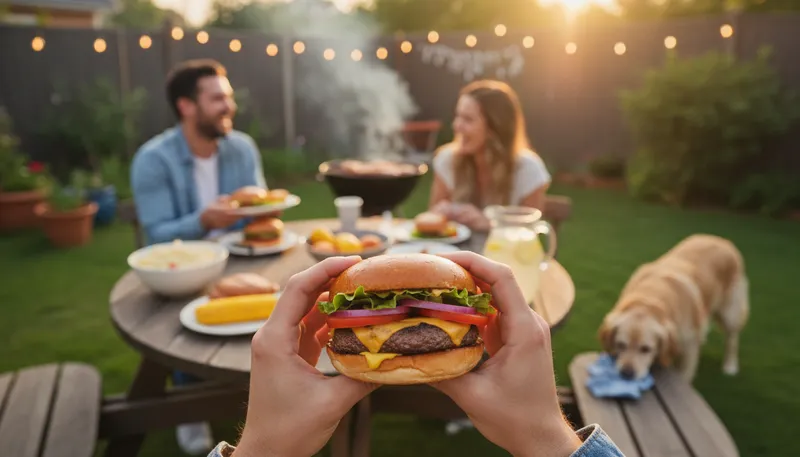 Illustration of bbq: social event with grilled food