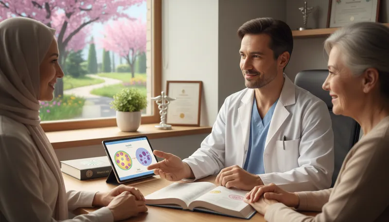 Illustration of oncology: The branch of medicine dealing with cancer.