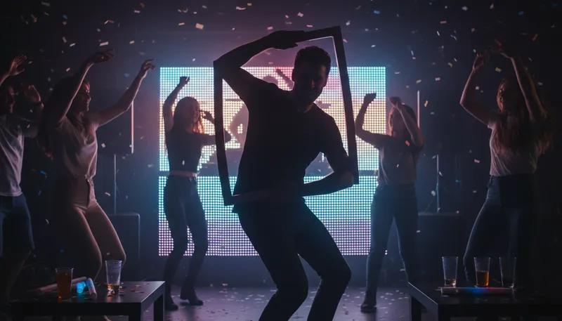 Illustration of throw shapes: Dance or move in a flashy way.
