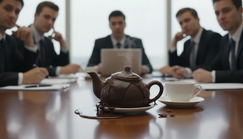 Illustration of useful as a chocolate teapot: completely useless or impractical