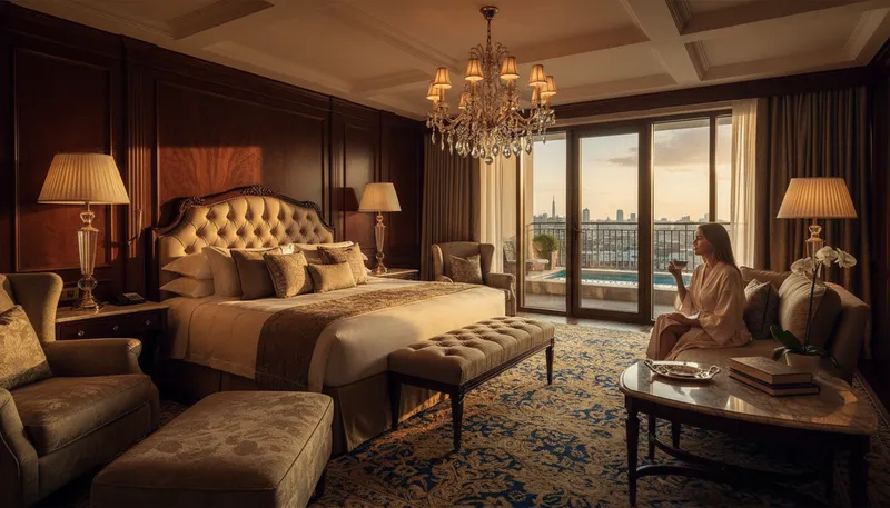 Illustration of luxe: Luxurious, elegant, or expensive in style.