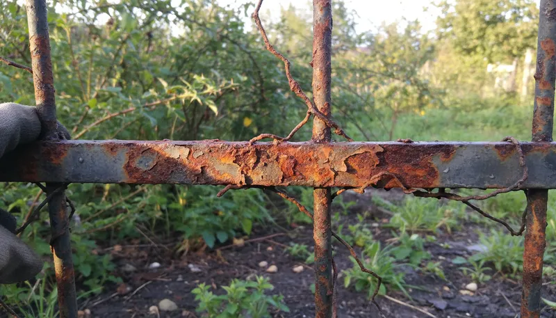 Illustration of corrosion: The gradual destruction of materials by chemical reactions.