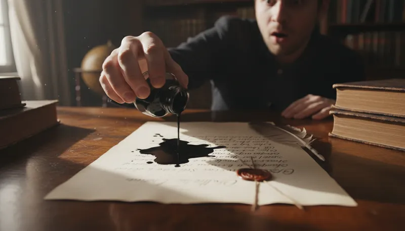 Illustration of ink: A colored fluid used for writing or printing.