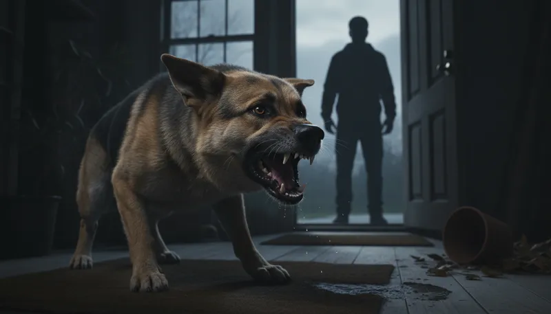 Illustration of snarl: a growling sound made by an animal
