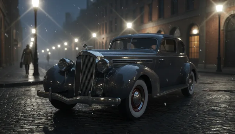 Illustration of packard: A brand of luxury automobiles from the past.