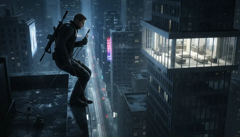 Illustration of hitman: A person hired to kill someone.