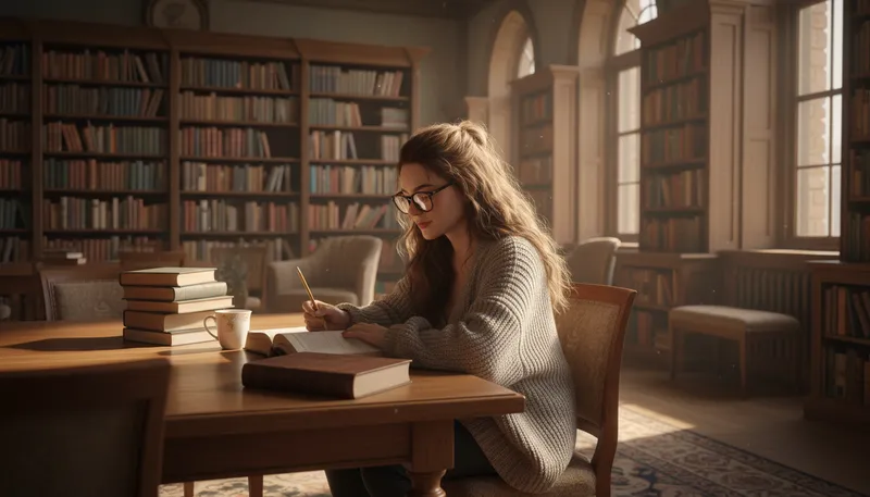 Illustration of bookish: Fond of reading or studying books.