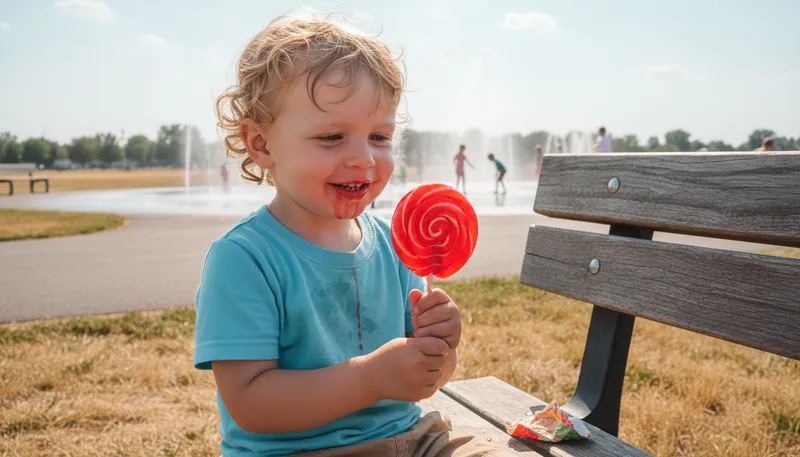 Illustration of lolly: a type of sweet candy on a stick.