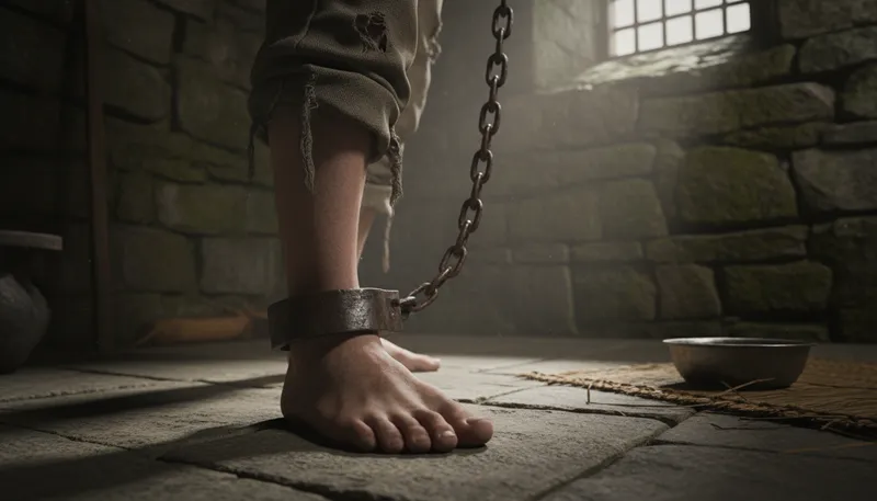 Illustration of shackle: a device for restraining movement