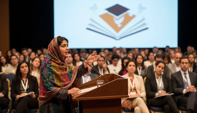 Illustration of malala: A Pakistani activist for girls' education.