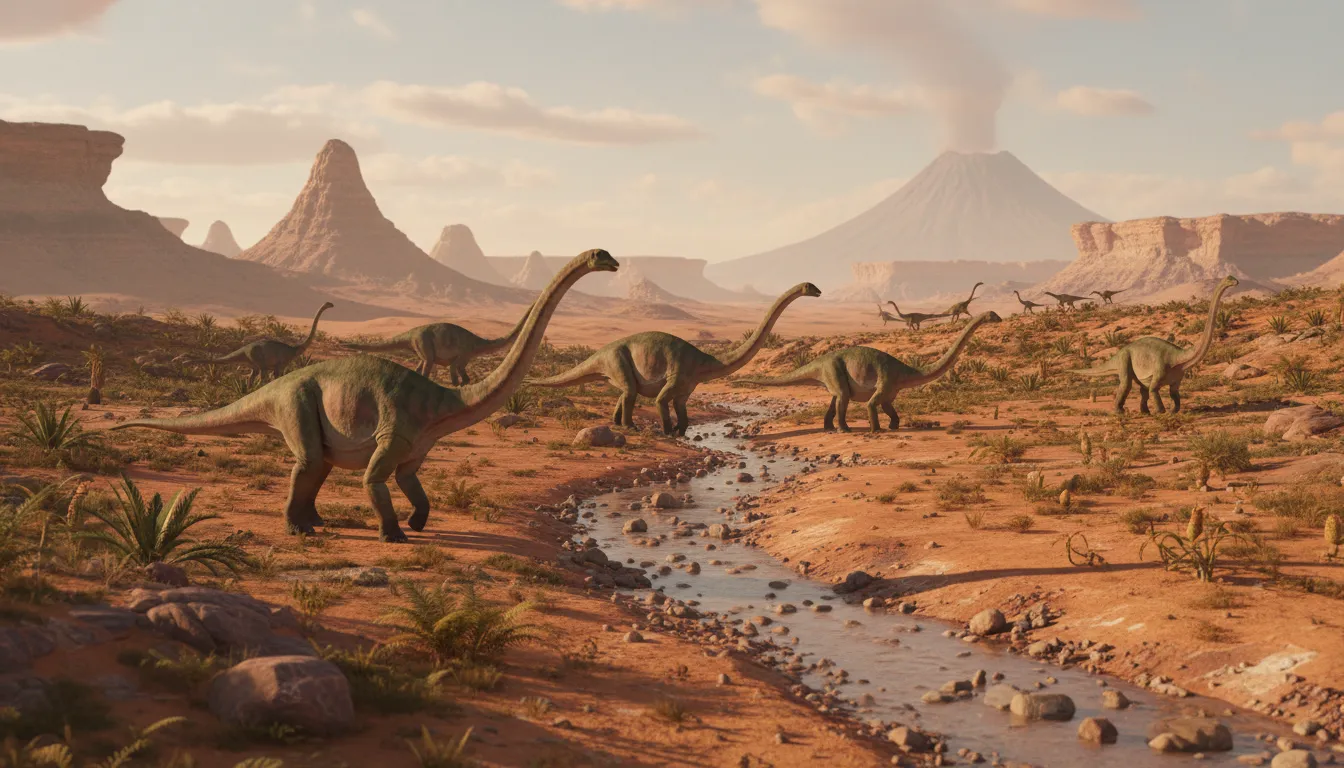 triassicのイラスト：A geologic period from about 250 million years ago.
