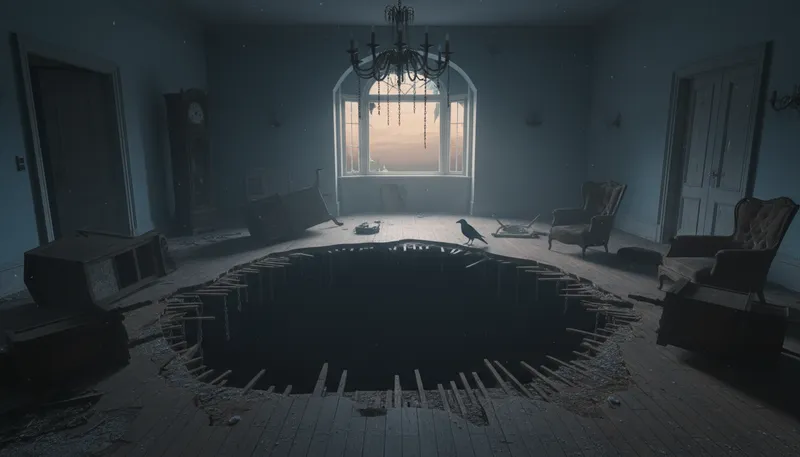 Illustration of void: An empty space or absence of something.