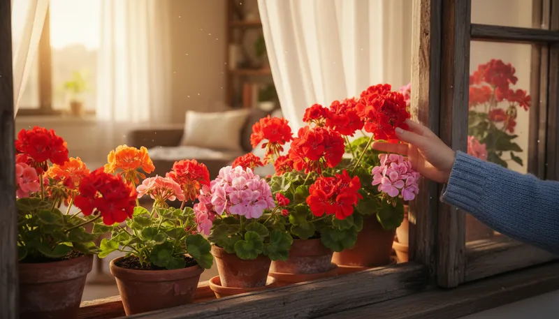 Illustration of geranium: A flowering plant often found in gardens.
