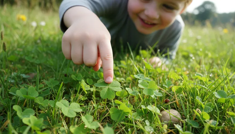 Illustration of shamrock: A plant with three leaves, symbolizing luck.