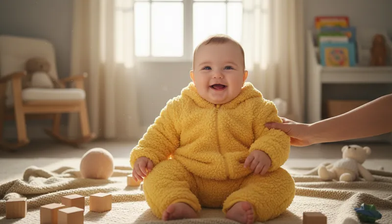 Illustration of onesie: A one-piece garment for babies.