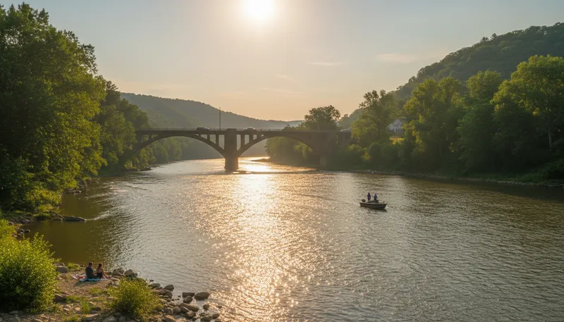 Illustration of kanawha: A river in West Virginia, USA.