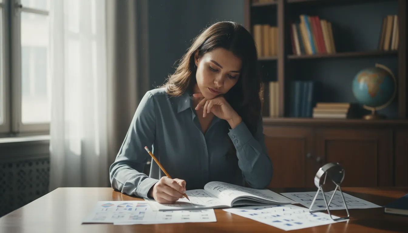 iq testのイラスト：an exam measuring a person's ability to reason