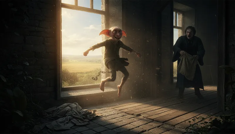 Illustration of dobby: A house-elf character from Harry Potter series.