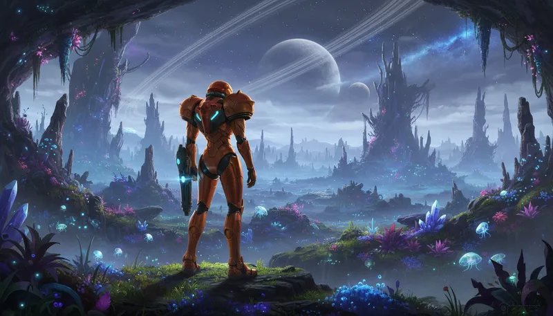 Illustration of metroid: A popular video game series featuring adventure.