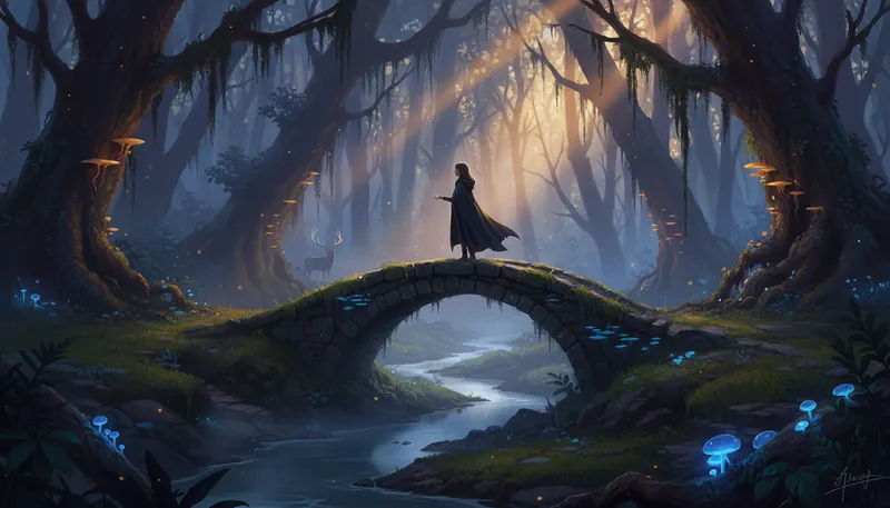 Illustration of mystical: having a spiritual or enchanting quality.