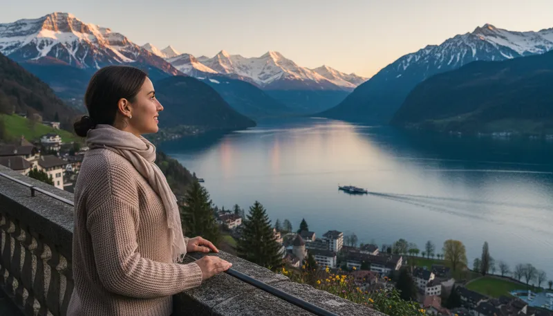 Illustration of thun: A Swiss town known for its lake.