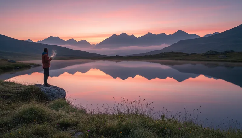 Illustration of dawn: The first light of day.