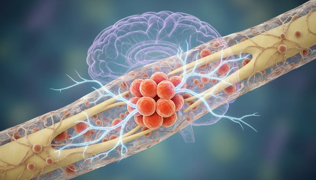 Ilustrasi ganglion: A cluster of nerve cells in the body.