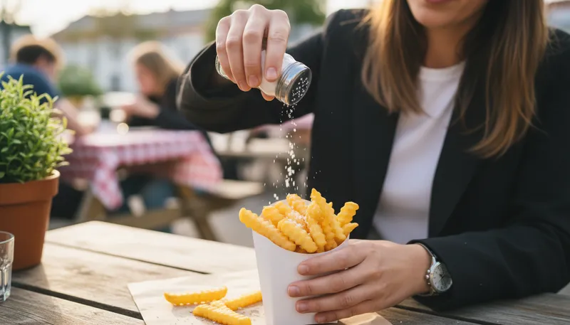Illustration of salt: to add salt to enhance flavor