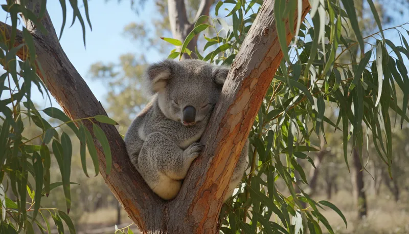 Illustration of koala: A tree-dwelling marsupial native to Australia.