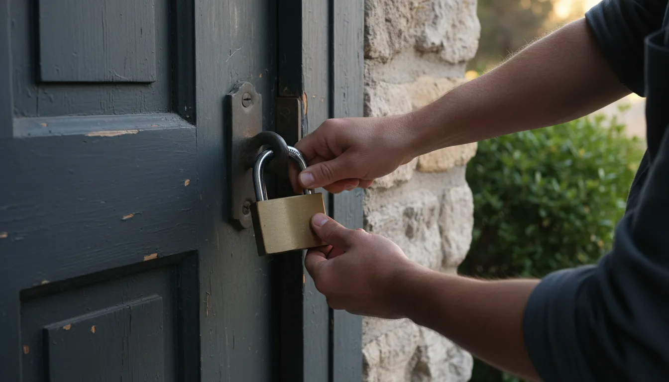lockのイラスト：A device used to secure something.