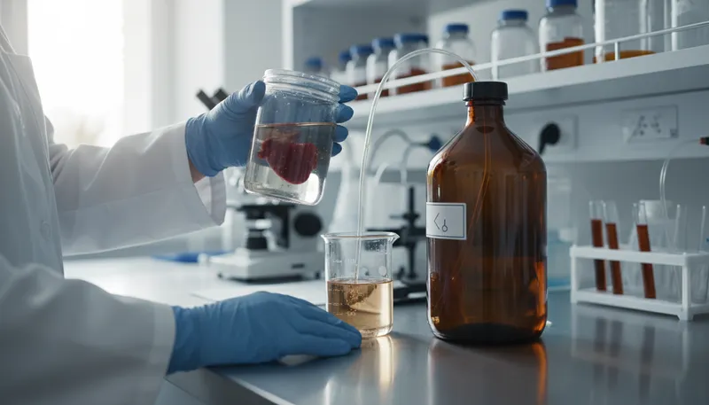 Illustration of formaldehyde: A chemical used for preservation and disinfection.