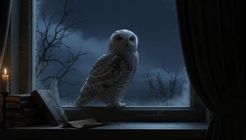 Illustration of hedwig: a name, often associated with a wise owl.