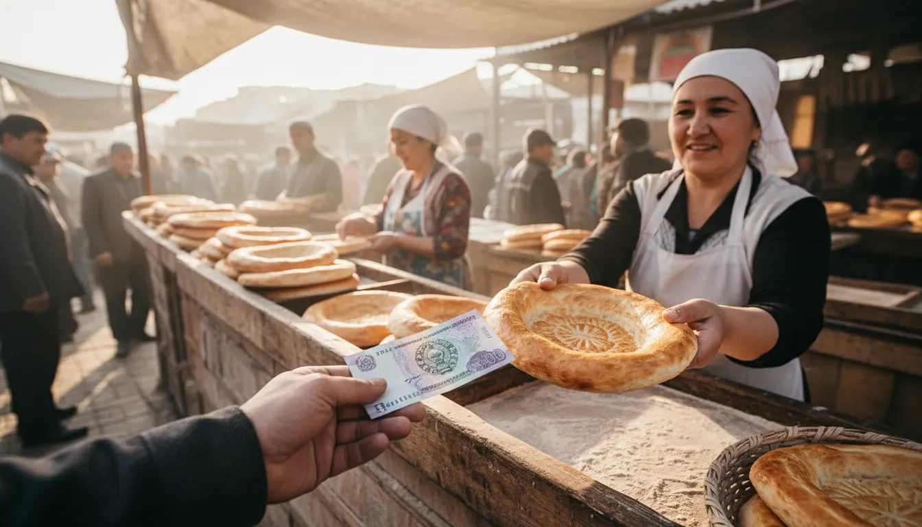 somのイラスト：the basic unit of money in Uzbekistan