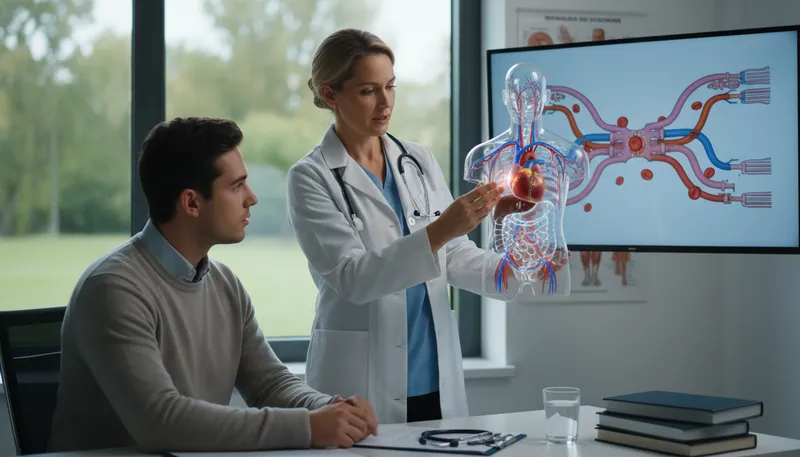 Illustration of circulatory: Related to the movement of blood in the body.