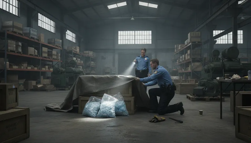 Illustration of meth: A powerful illegal stimulant drug.