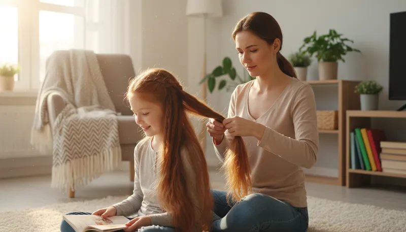 Illustration of braid: To intertwine strands of hair or fabric.