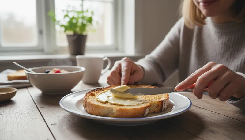Illustration of margarine: a butter substitute made from vegetable oils.