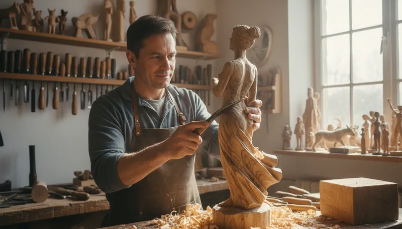 Illustration of carver: One who carves or shapes material.