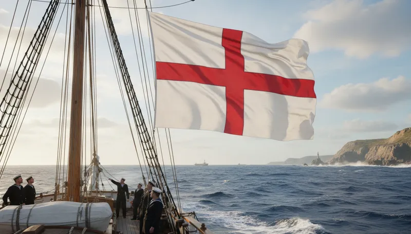 Illustration of ensign: A flag or banner, especially of a ship.