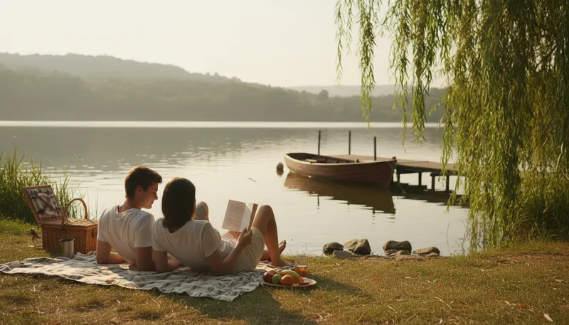 Illustration of idyllic: peacefully happy or idealized